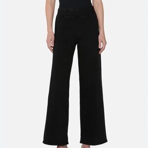 Frame Denim Jetset Slim Palazzo in Sheen Noir
